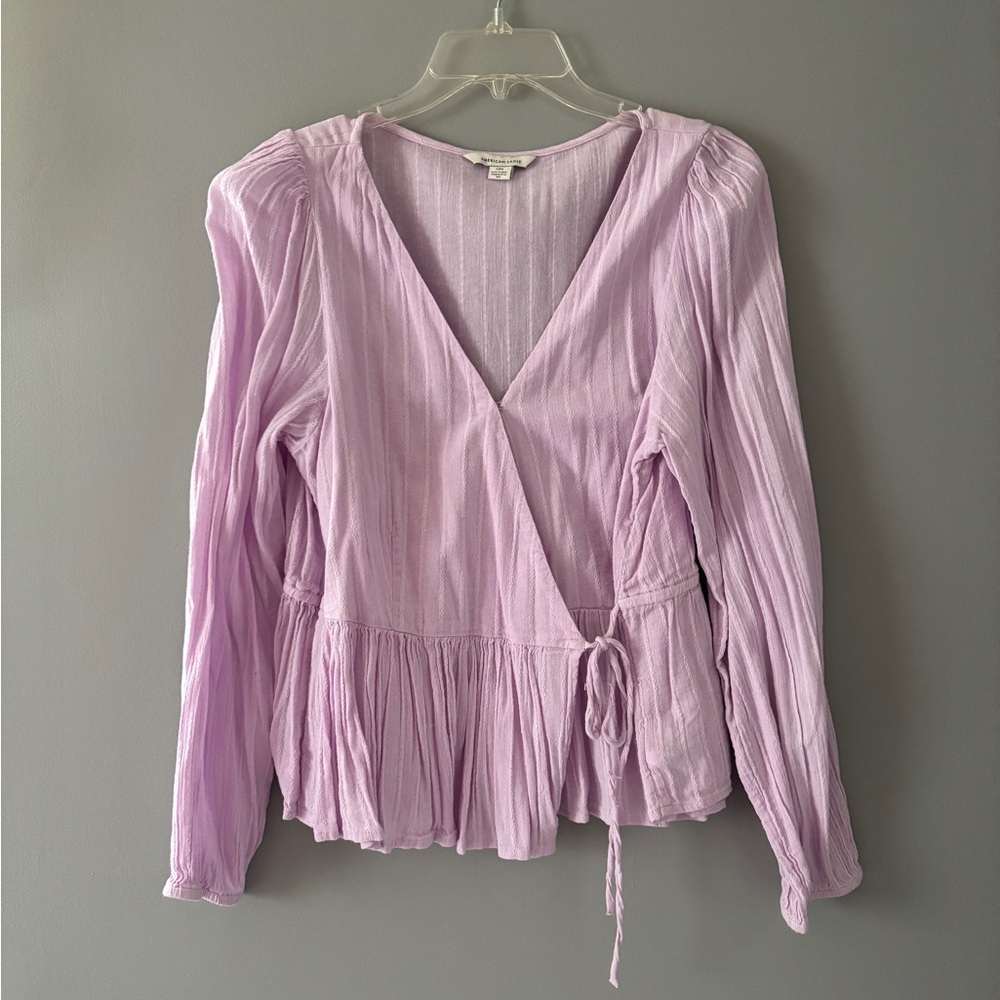 American Eagle Lavender Wrap Blouse